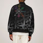 Afro Haiti Vodou Milokan Sleeve Zip Bomber Jacket