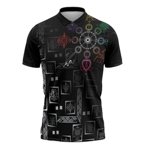 Afro Haiti Vodou Milokan Zipper Polo Shirt
