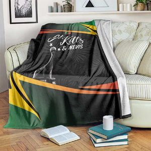 St Kitts and Nevis Cricket Afro Blanket Go Patriots Go Champions - African Pride