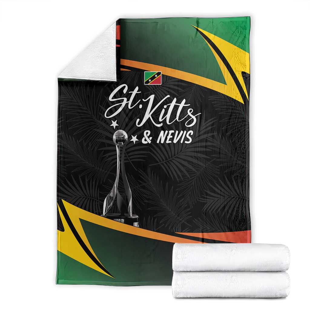 St Kitts and Nevis Cricket Afro Blanket Go Patriots Go Champions - African Pride