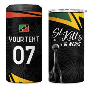 St Kitts and Nevis Cricket Custom Afro 4 in 1 Can Cooler Tumbler Go Patriots Go Champions - African Pride