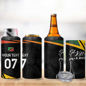 St Kitts and Nevis Cricket Custom Afro 4 in 1 Can Cooler Tumbler Go Patriots Go Champions - African Pride