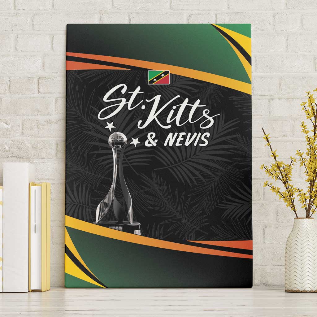 St Kitts and Nevis Cricket Afro Canvas Wall Art Go Patriots Go Champions - African Pride