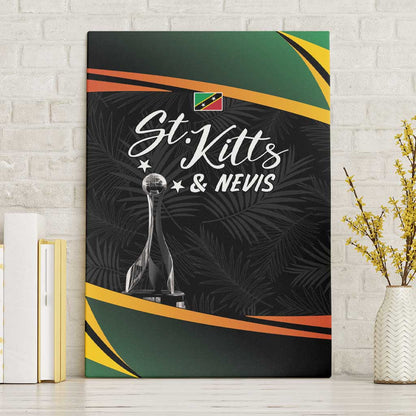 St Kitts and Nevis Cricket Afro Canvas Wall Art Go Patriots Go Champions - African Pride