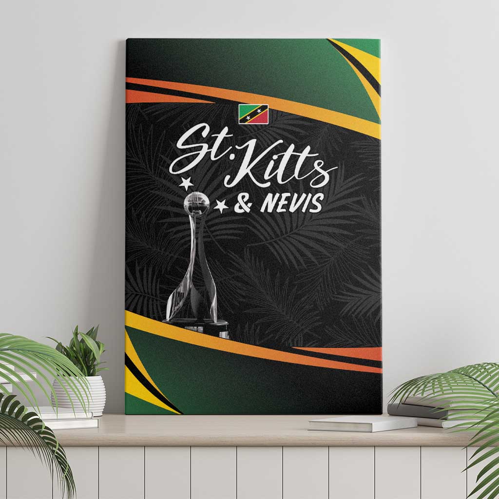 St Kitts and Nevis Cricket Afro Canvas Wall Art Go Patriots Go Champions - African Pride