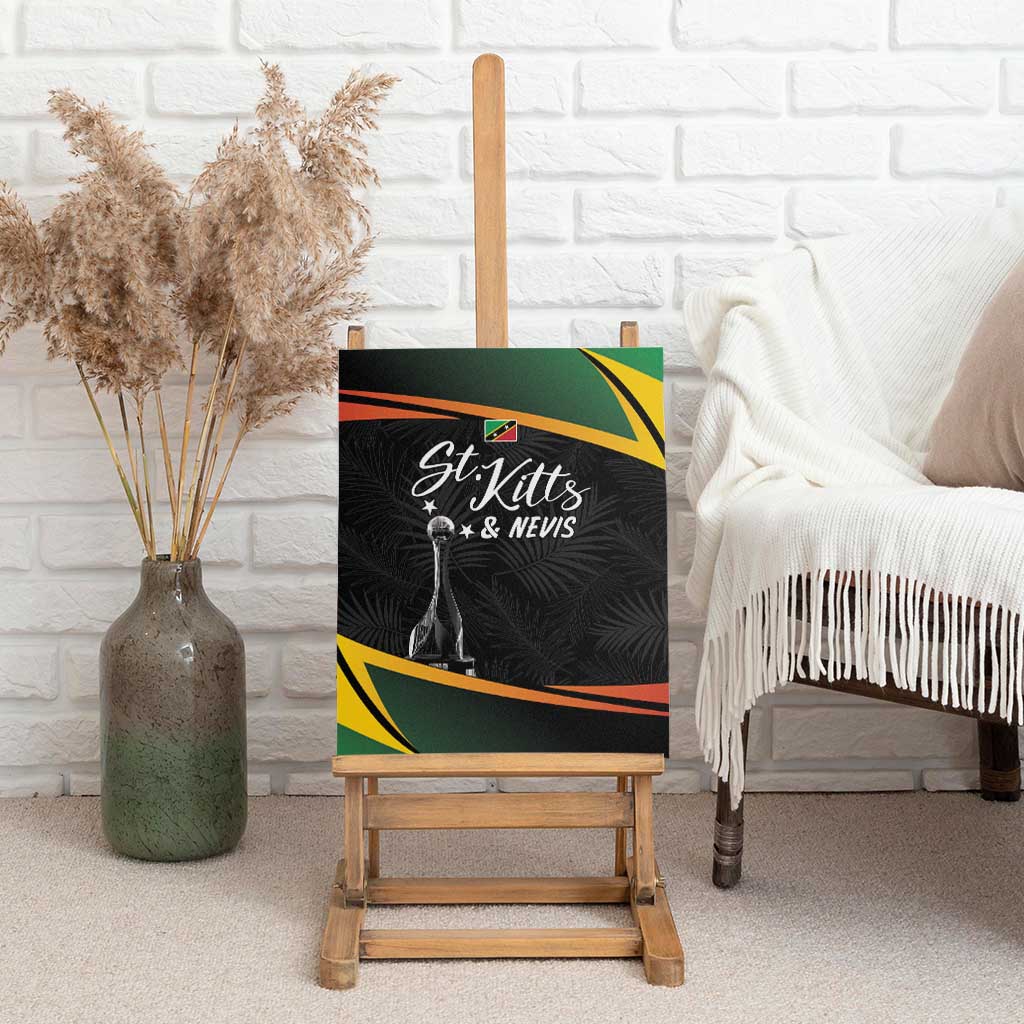 St Kitts and Nevis Cricket Afro Canvas Wall Art Go Patriots Go Champions - African Pride