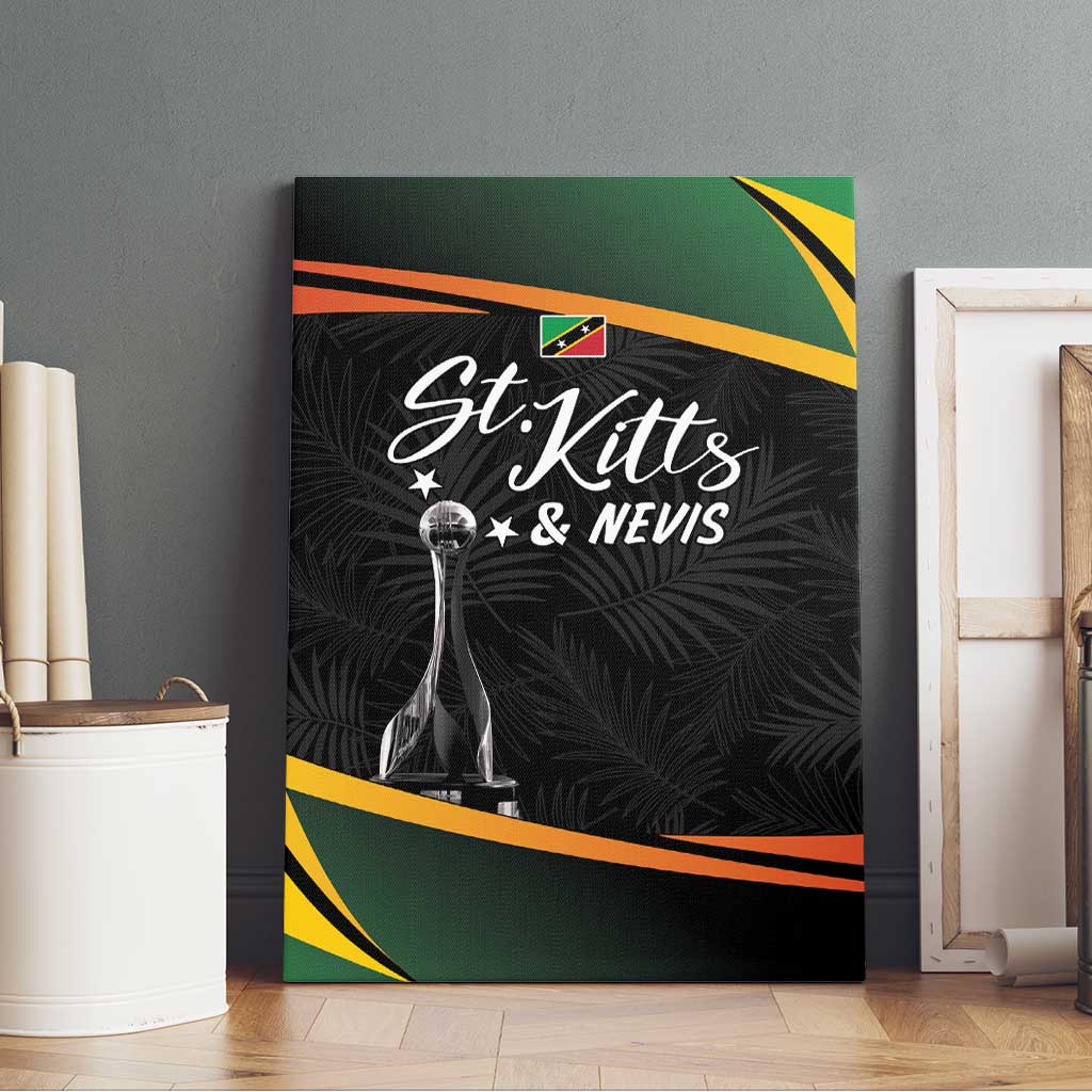 St Kitts and Nevis Cricket Afro Canvas Wall Art Go Patriots Go Champions - African Pride