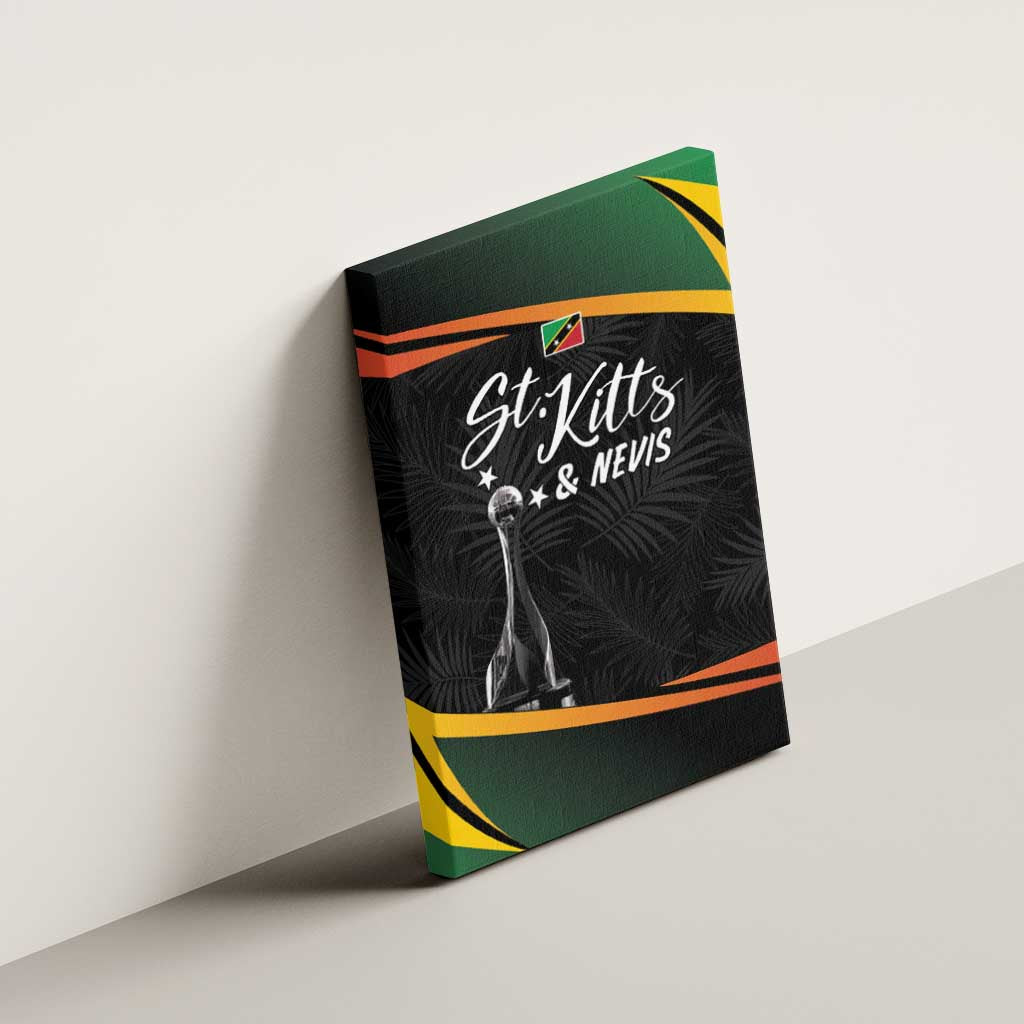 St Kitts and Nevis Cricket Afro Canvas Wall Art Go Patriots Go Champions - African Pride