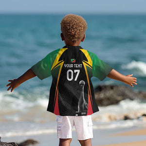 St Kitts and Nevis Cricket Custom Afro Kid Hawaiian Shirt Go Patriots Go Champions - African Pride
