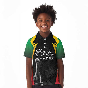 St Kitts and Nevis Cricket Custom Afro Kid Polo Shirt Go Patriots Go Champions - African Pride