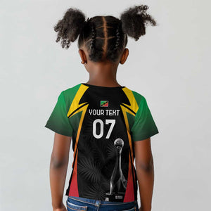 St Kitts and Nevis Cricket Custom Afro Kid T shirt Go Patriots Go Champions - African Pride