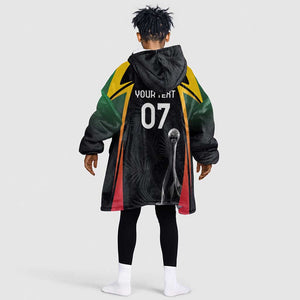 St Kitts and Nevis Cricket Custom Afro Kid Wearable Blanket Hoodie Go Patriots Go Champions - African Pride