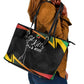 St Kitts and Nevis Cricket Afro Leather Tote Bag Go Patriots Go Champions - African Pride