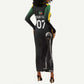 St Kitts and Nevis Cricket Custom Afro Long Sleeve Bodycon Dress Go Patriots Go Champions - African Pride