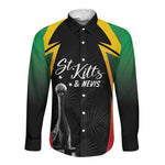 St Kitts and Nevis Cricket Custom Afro Long Sleeve Button Shirt Go Patriots Go Champions - African Pride