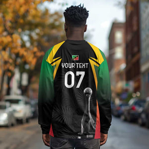 St Kitts and Nevis Cricket Custom Afro Long Sleeve Shirt Go Patriots Go Champions - African Pride