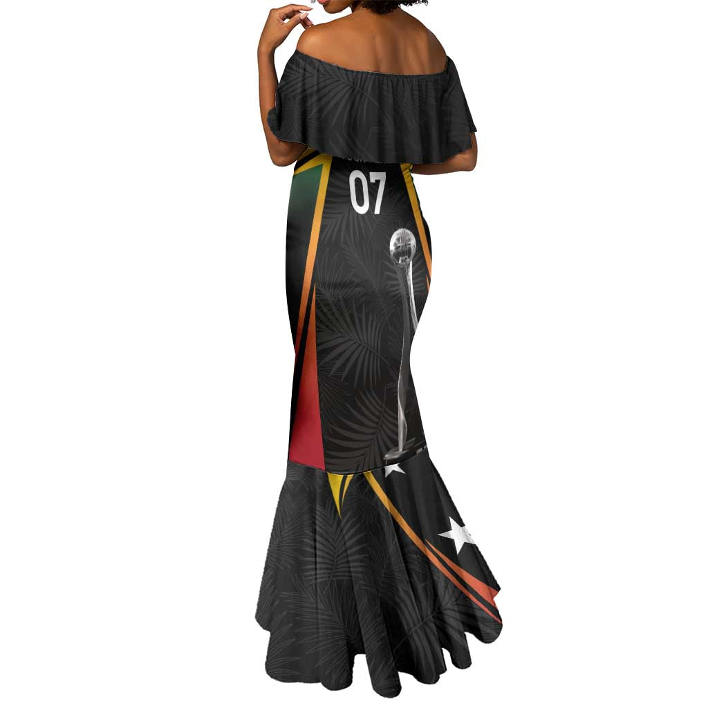 St Kitts and Nevis Cricket Custom Afro Mermaid Dress Go Patriots Go Champions - African Pride