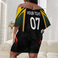 St Kitts and Nevis Cricket Custom Afro Off Shoulder Short Dress Go Patriots Go Champions - African Pride