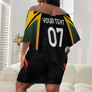 St Kitts and Nevis Cricket Custom Afro Off Shoulder Short Dress Go Patriots Go Champions - African Pride