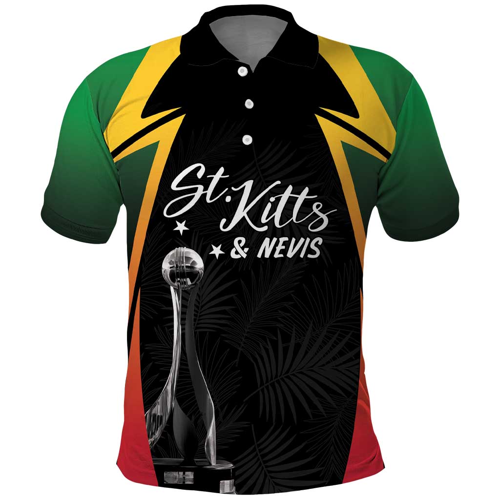 St Kitts and Nevis Cricket Custom Afro Polo Shirt Go Patriots Go Champions - African Pride
