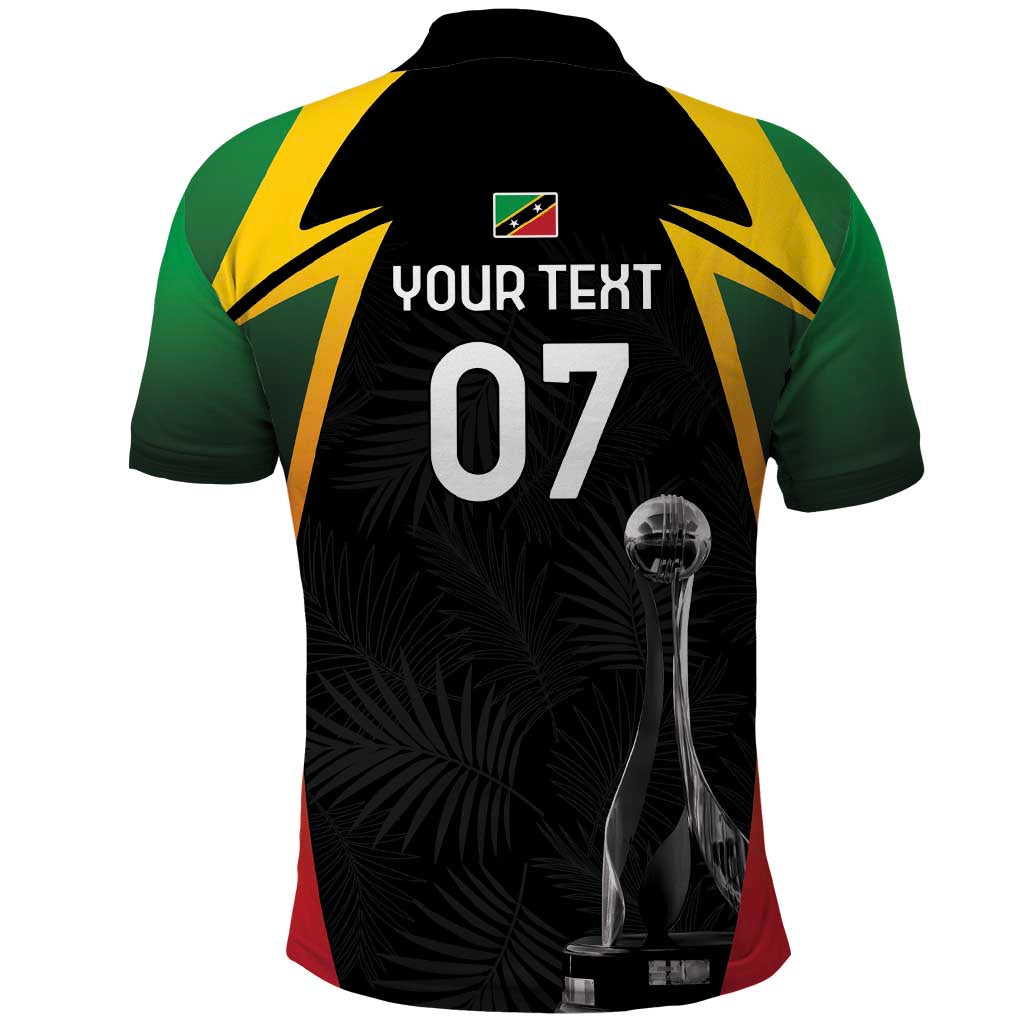 St Kitts and Nevis Cricket Custom Afro Polo Shirt Go Patriots Go Champions - African Pride