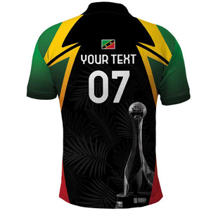 St Kitts and Nevis Cricket Custom Afro Polo Shirt Go Patriots Go Champions - African Pride