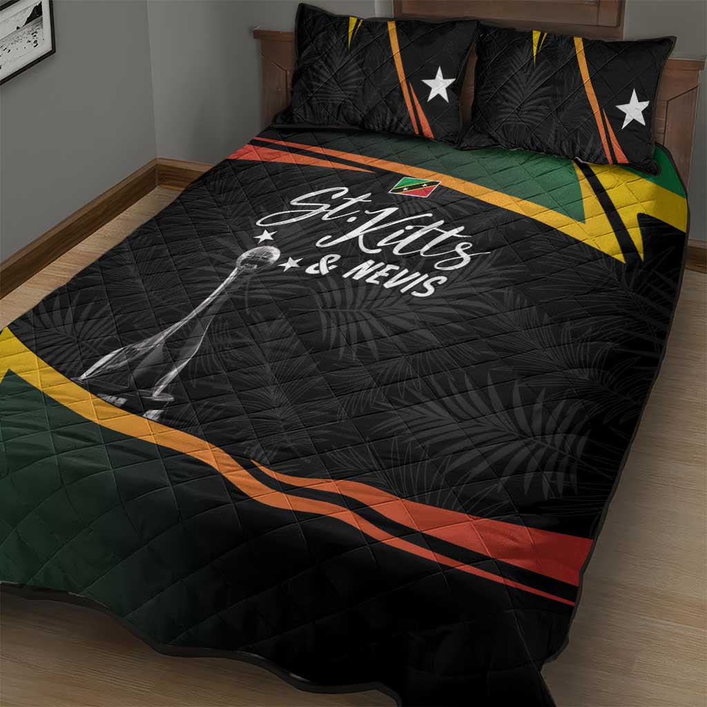 St Kitts and Nevis Cricket Afro Quilt Bed Set Go Patriots Go Champions - African Pride