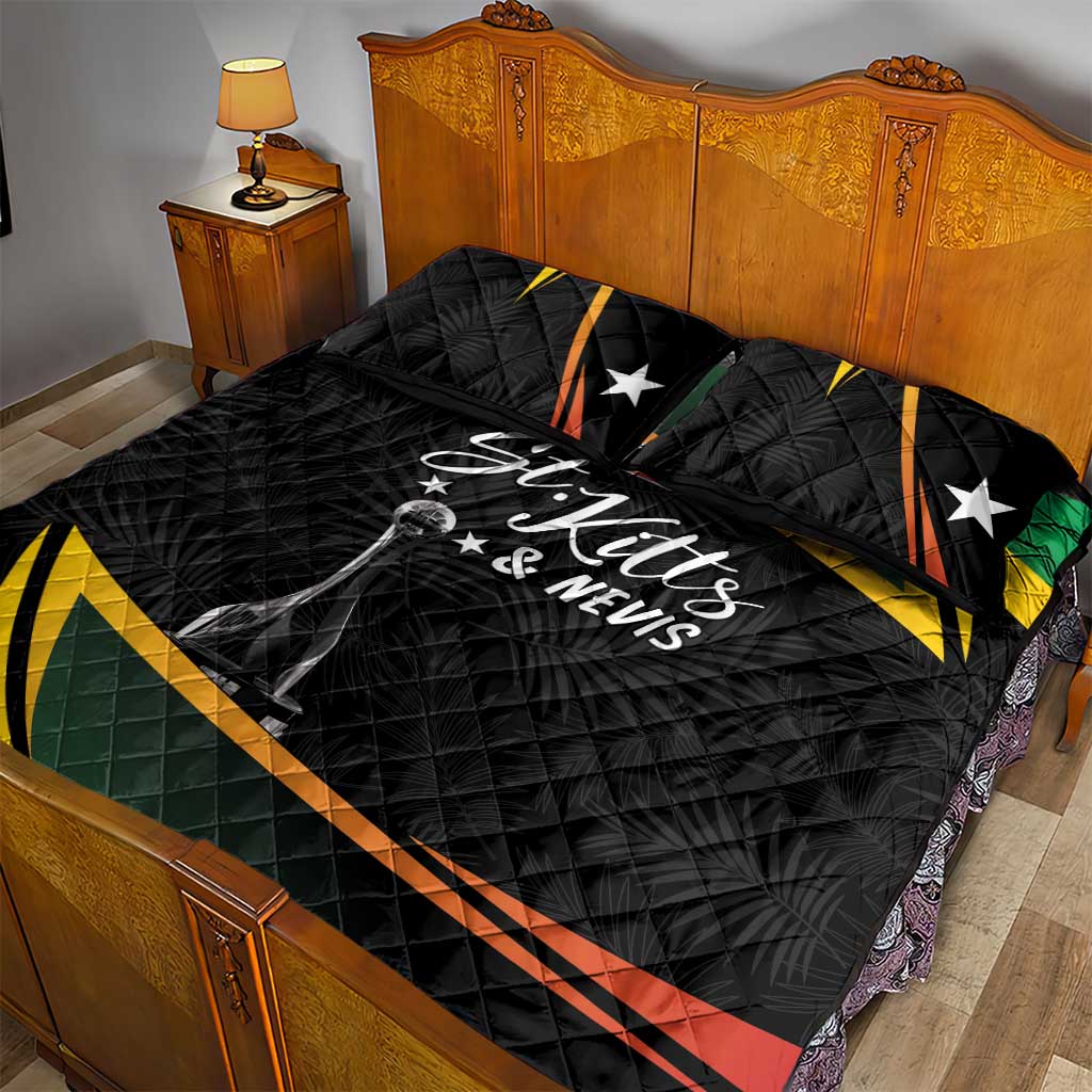 St Kitts and Nevis Cricket Afro Quilt Bed Set Go Patriots Go Champions - African Pride
