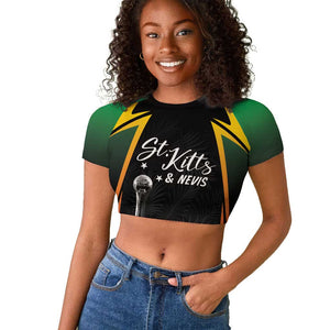 St Kitts and Nevis Cricket Custom Afro Raglan Cropped T shirt Go Patriots Go Champions - African Pride