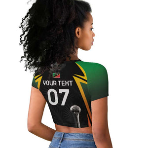 St Kitts and Nevis Cricket Custom Afro Raglan Cropped T shirt Go Patriots Go Champions - African Pride