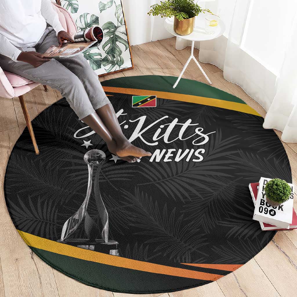 St Kitts and Nevis Cricket Afro Round Carpet Go Patriots Go Champions - African Pride