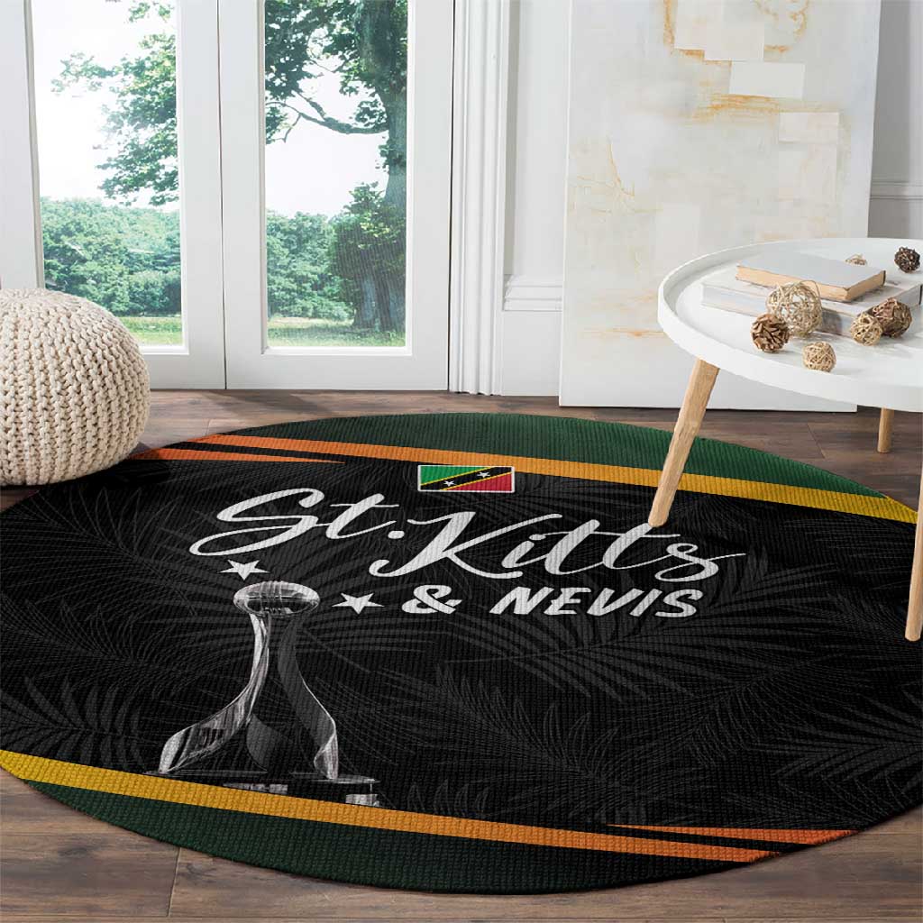 St Kitts and Nevis Cricket Afro Round Carpet Go Patriots Go Champions - African Pride