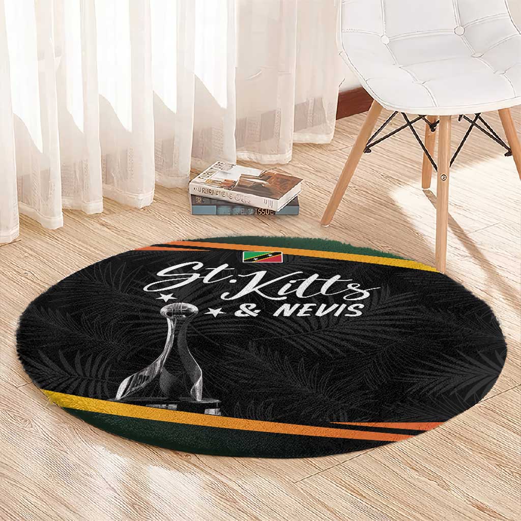 St Kitts and Nevis Cricket Afro Round Carpet Go Patriots Go Champions - African Pride
