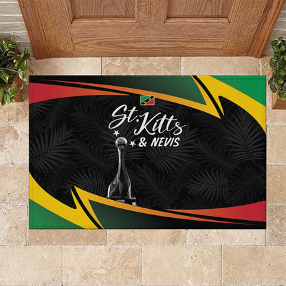 St Kitts and Nevis Cricket Afro Rubber Doormat Go Patriots Go Champions - African Pride