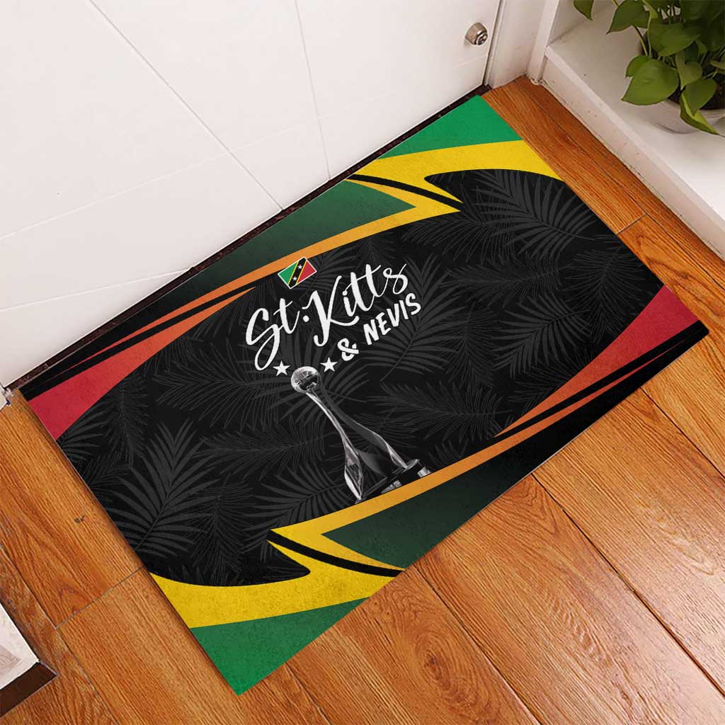 St Kitts and Nevis Cricket Afro Rubber Doormat Go Patriots Go Champions - African Pride