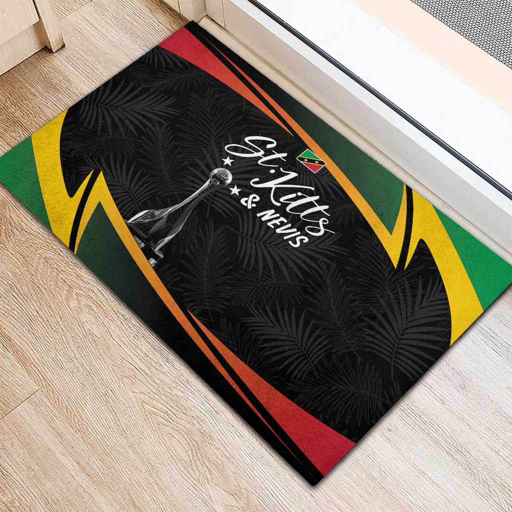 St Kitts and Nevis Cricket Afro Rubber Doormat Go Patriots Go Champions - African Pride