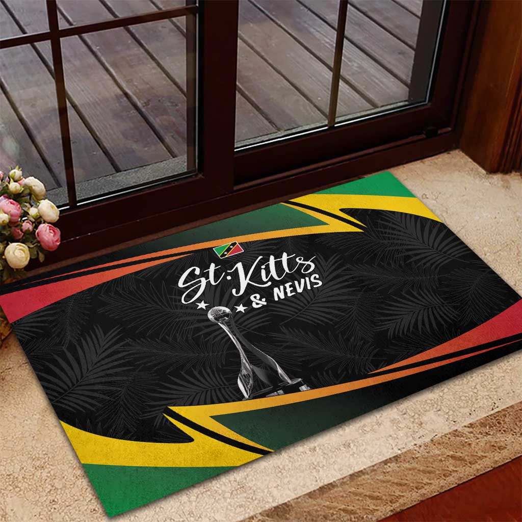 St Kitts and Nevis Cricket Afro Rubber Doormat Go Patriots Go Champions - African Pride