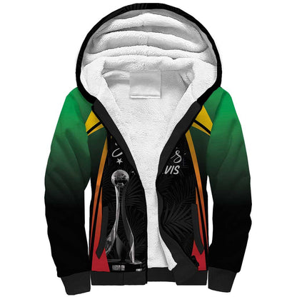 St Kitts and Nevis Cricket Custom Afro Sherpa Hoodie Go Patriots Go Champions - African Pride