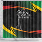St Kitts and Nevis Cricket Afro Shower Curtain Go Patriots Go Champions - African Pride