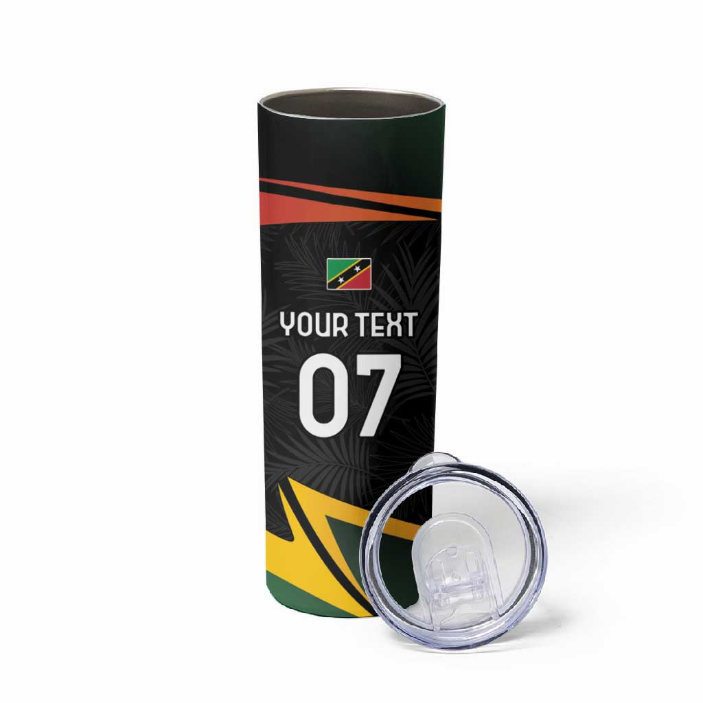 St Kitts and Nevis Cricket Custom Afro Skinny Tumbler Go Patriots Go Champions - African Pride