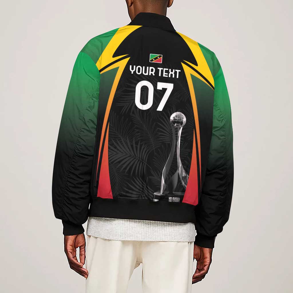 St Kitts and Nevis Cricket Custom Afro Sleeve Zip Bomber Jacket Go Patriots Go Champions - African Pride