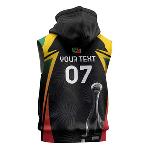 St Kitts and Nevis Cricket Custom Afro Sleeveless Hoodie Go Patriots Go Champions - African Pride