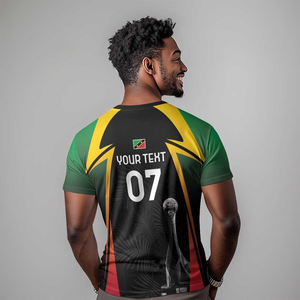 St Kitts and Nevis Cricket Custom Afro T shirt Go Patriots Go Champions - African Pride
