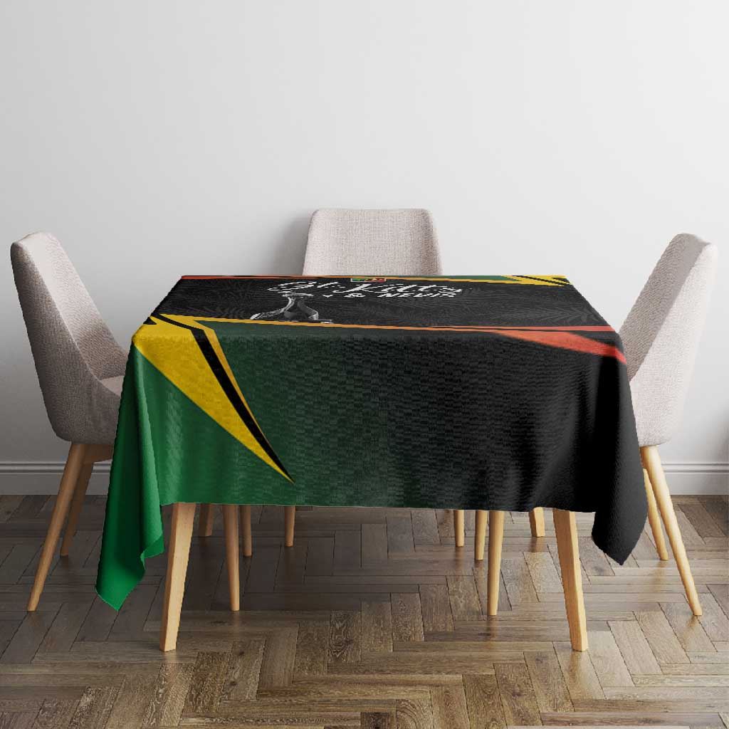 St Kitts and Nevis Cricket Afro Tablecloth Go Patriots Go Champions - African Pride