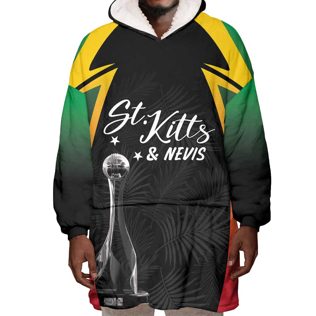 St Kitts and Nevis Cricket Custom Afro Wearable Blanket Hoodie Go Patriots Go Champions - African Pride