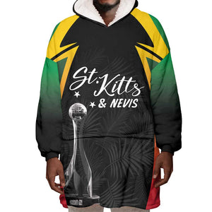 St Kitts and Nevis Cricket Custom Afro Wearable Blanket Hoodie Go Patriots Go Champions - African Pride