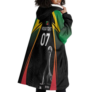 St Kitts and Nevis Cricket Custom Afro Wearable Blanket Hoodie Go Patriots Go Champions - African Pride