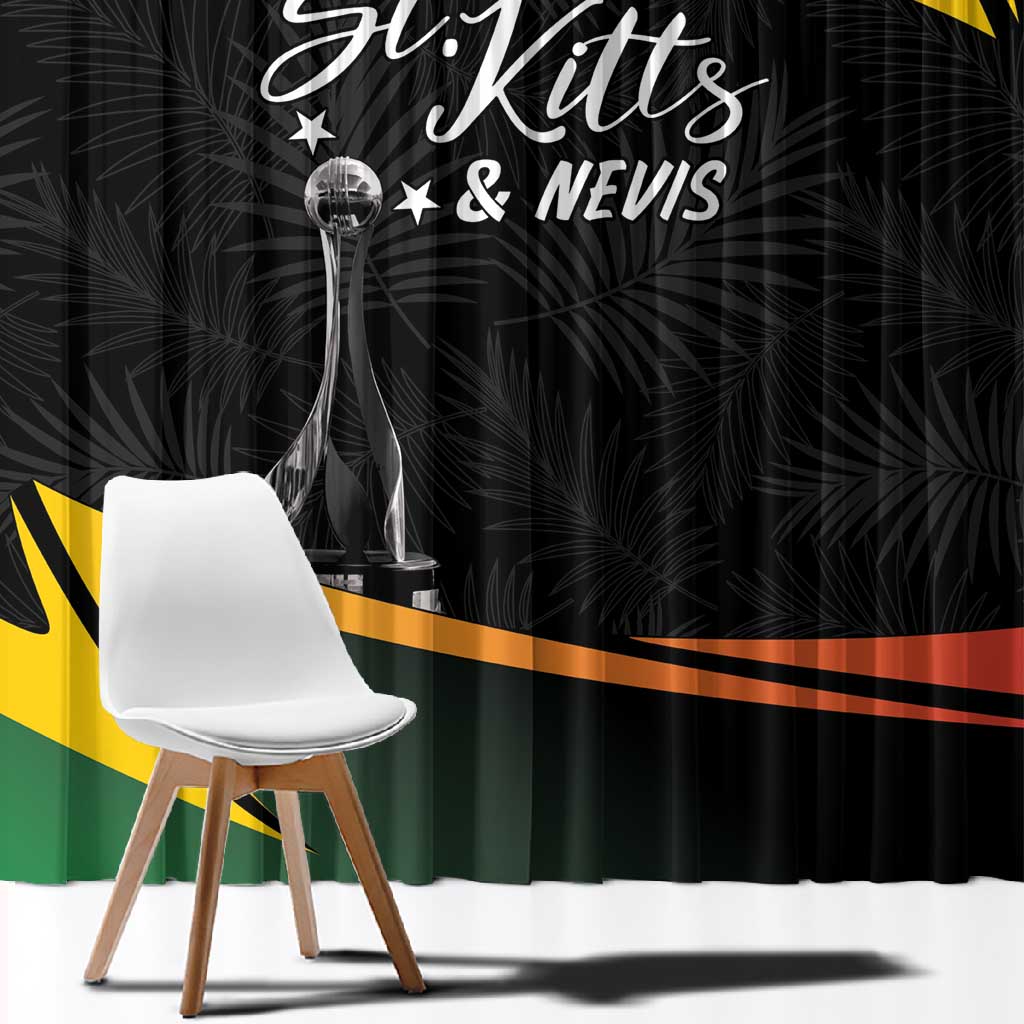St Kitts and Nevis Cricket Afro Window Curtain Go Patriots Go Champions - African Pride