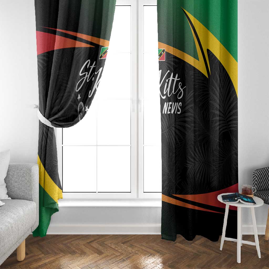 St Kitts and Nevis Cricket Afro Window Curtain Go Patriots Go Champions - African Pride