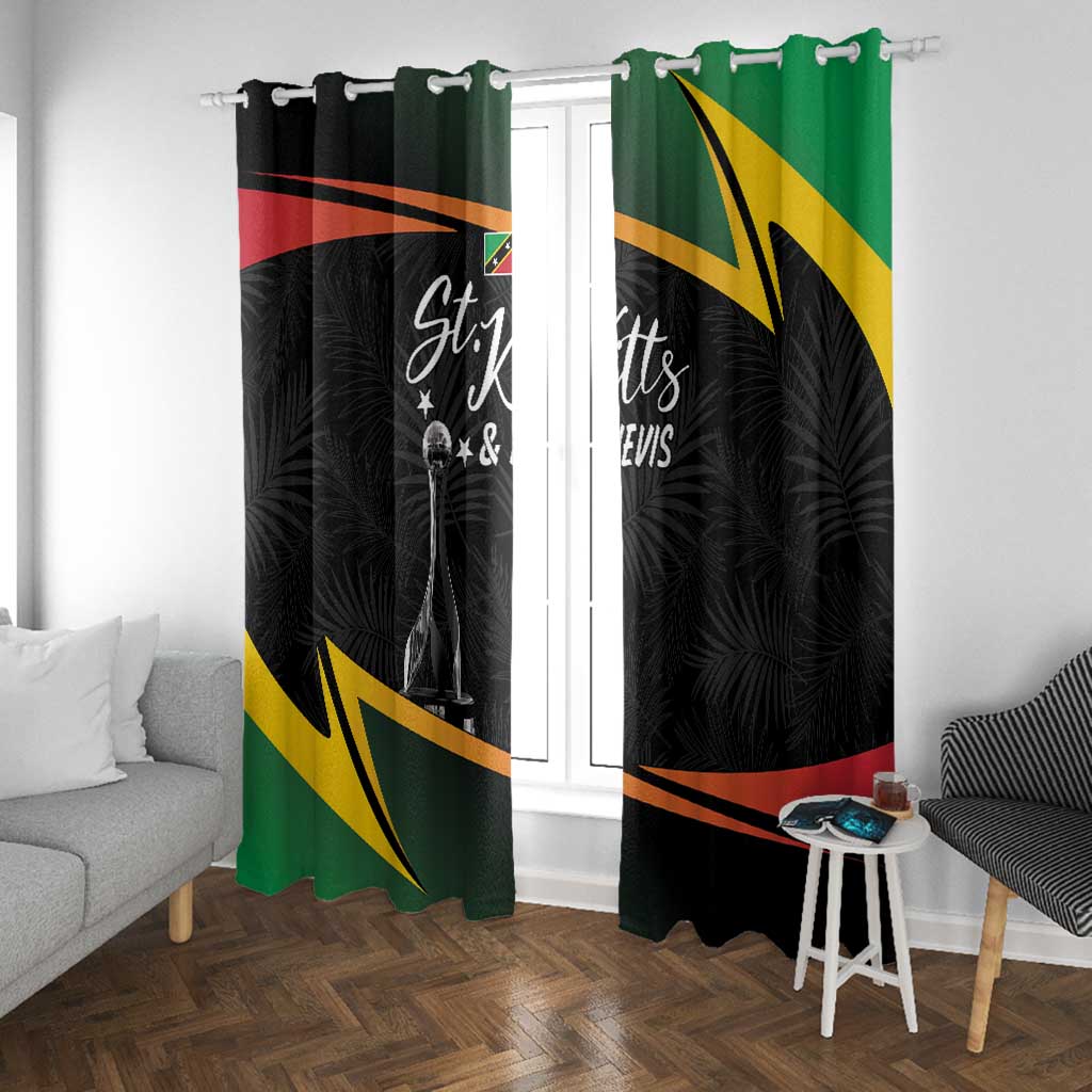 St Kitts and Nevis Cricket Afro Window Curtain Go Patriots Go Champions - African Pride